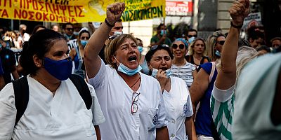 #Yunanistan #SağlıkÇalışanları #Protesto