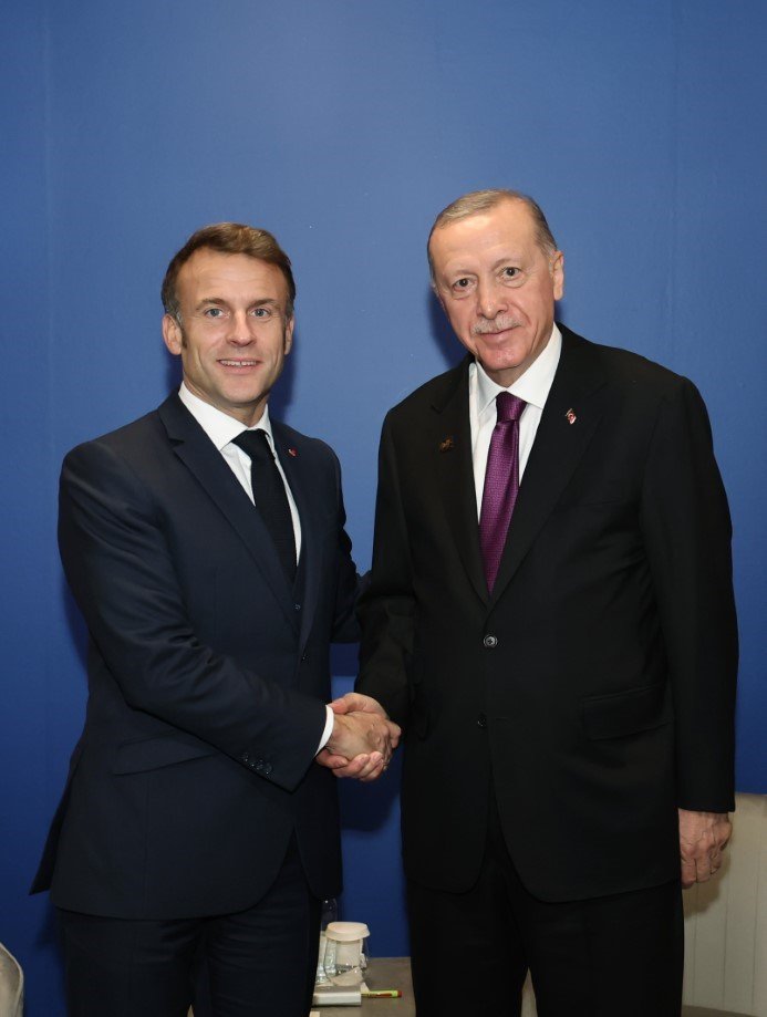 Erdoğan, Fransa Cumhurbaşkanı Macron İle görüştü