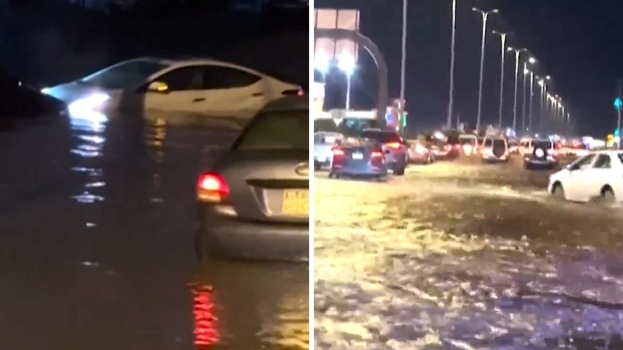 Suudi Arabistan'da sel: Sokaklar sular altında kaldı