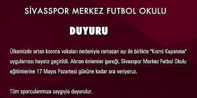 #Sivasspor #Futbol #Okul #Eğitim #Kısmi #Kapanma
