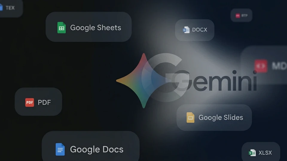 Gemini PDF Word Excel dosyası oluşturma özelliği geldi