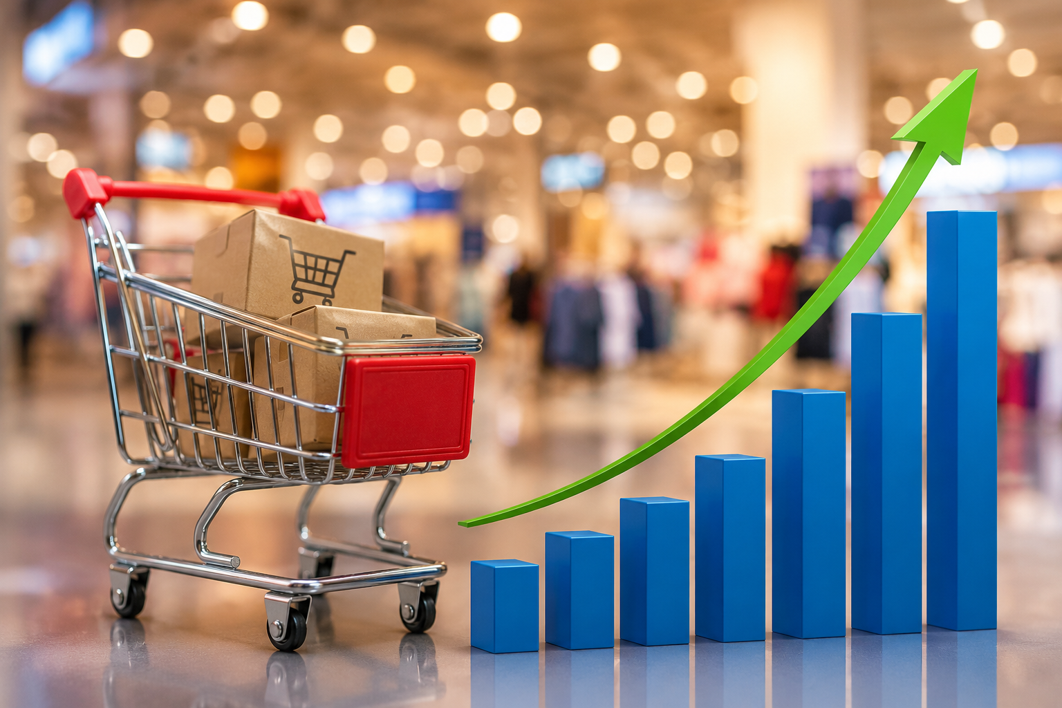 Perakende ticaret hız kesmedi: Satış hacminde çift haneli artış