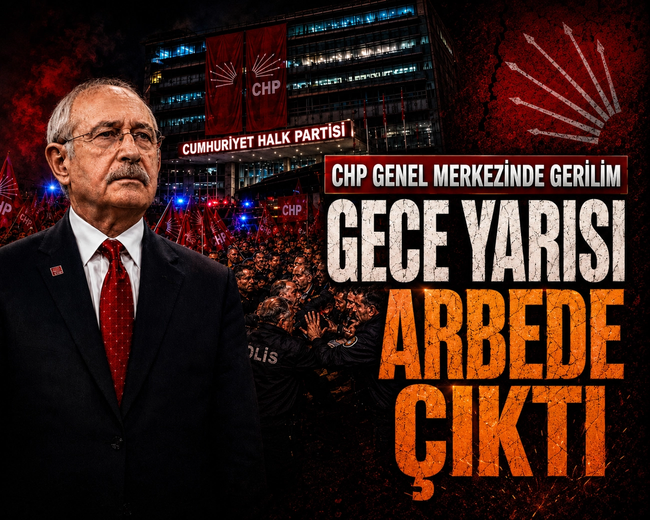 CHP Genel Merkezi’nde gece yarısı arbede