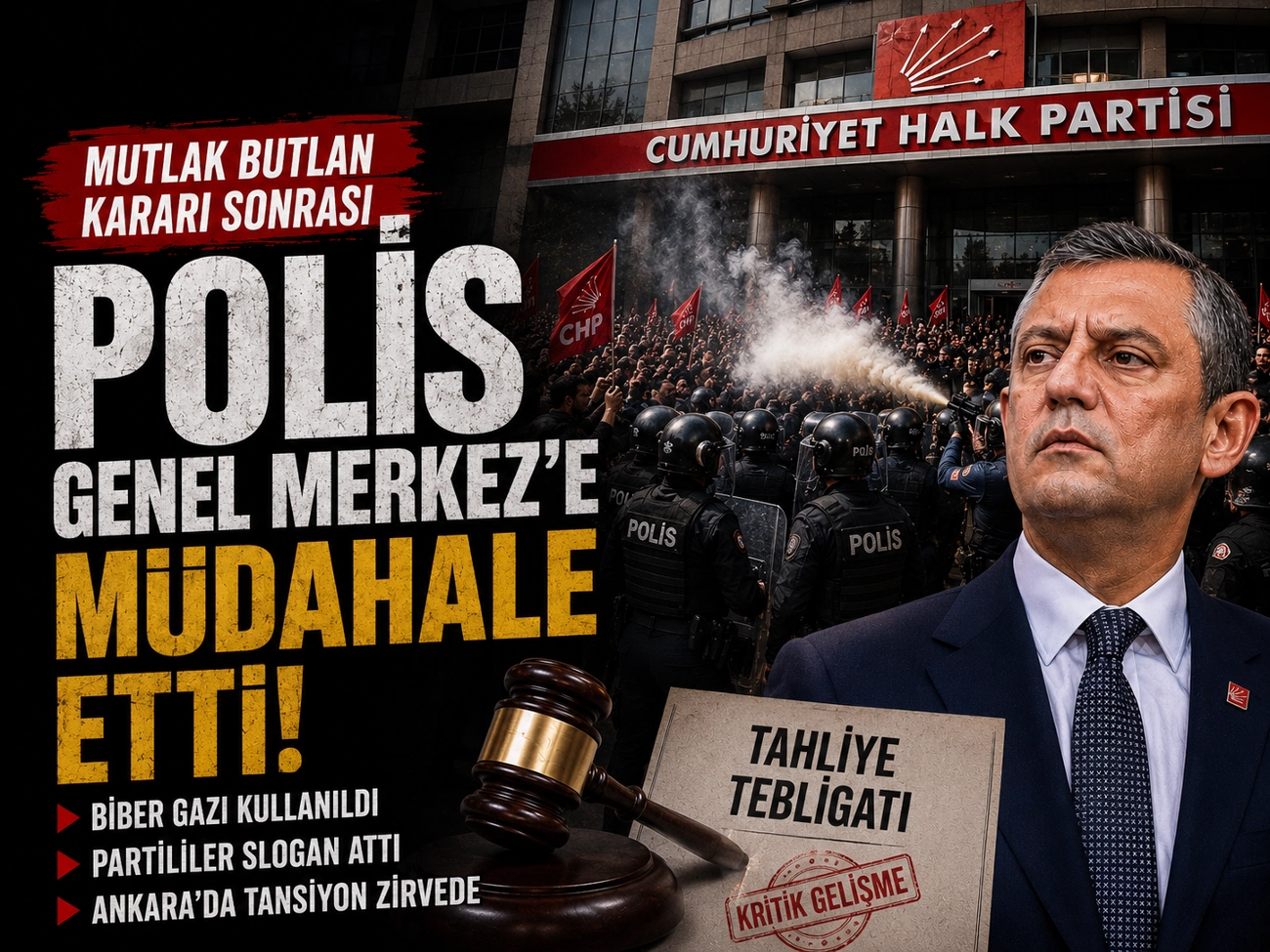 Polis ekipleri CHP Genel Merkezi'ne girdi, müdahale başladı