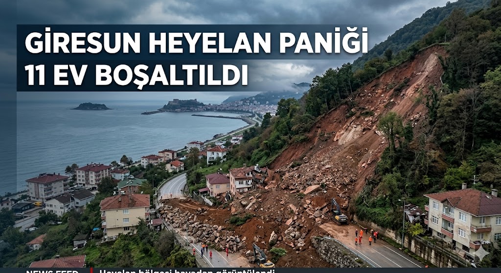 Giresun'da heyelan paniği 11 ev boşaltıldı