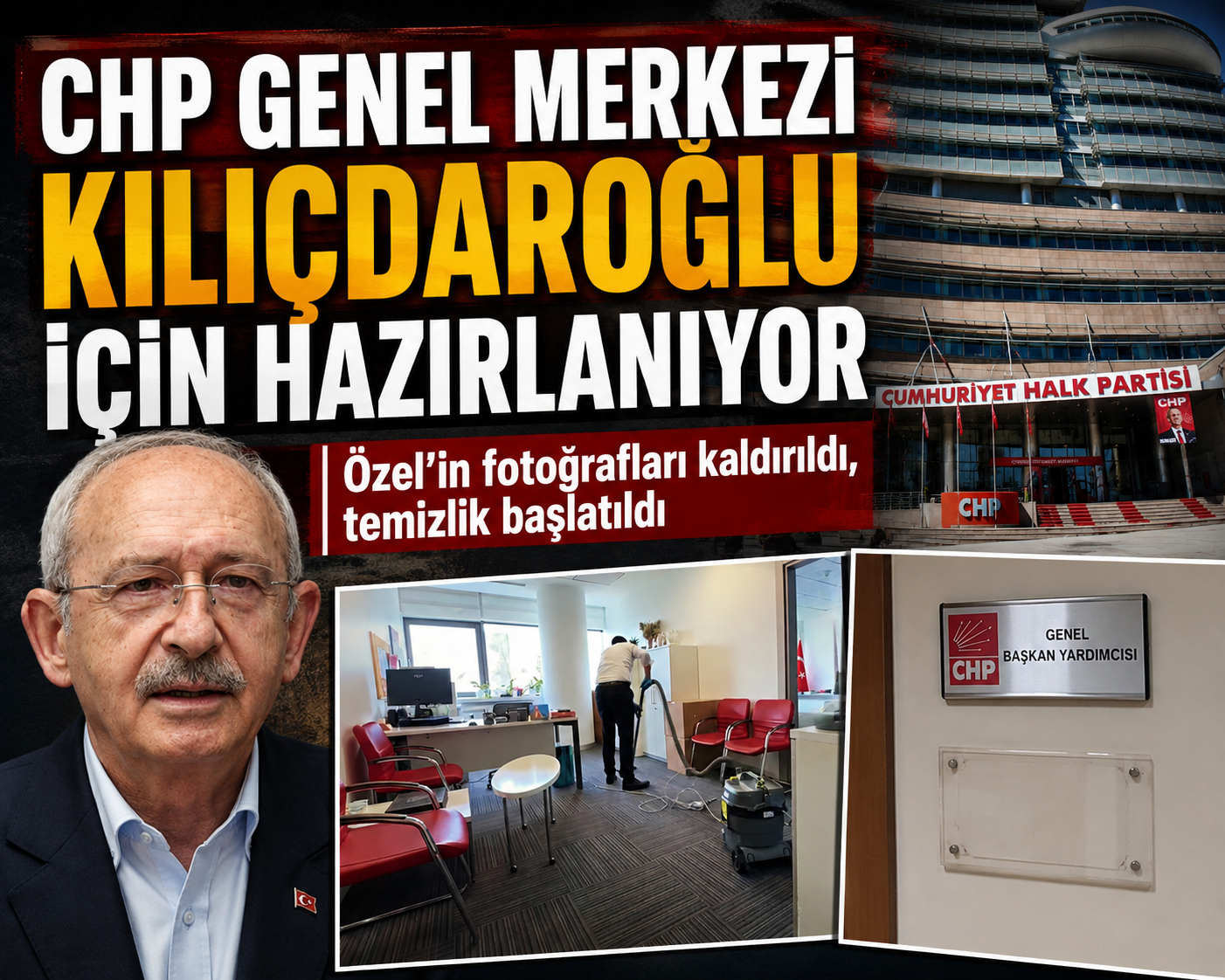 CHP Genel Merkezi’nde Kılıçdaroğlu hazırlığı