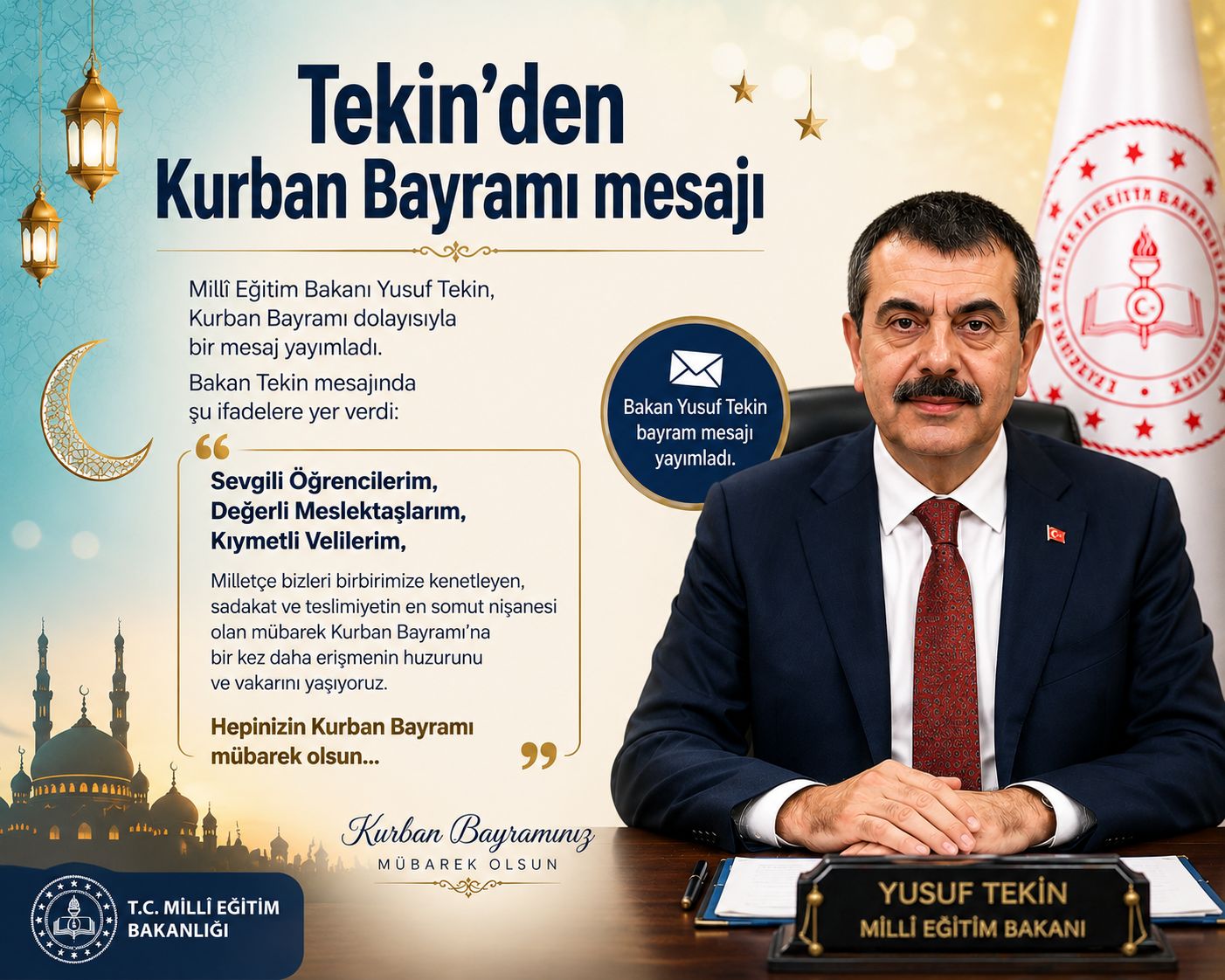 Tekin'den Kurban Bayramı mesajı