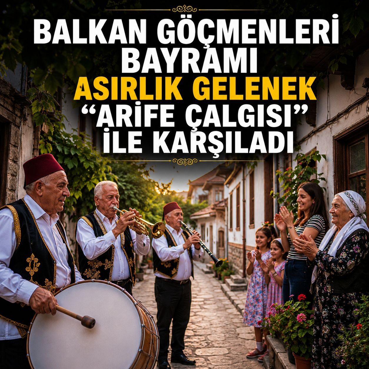 Balkan göçmenleri bayramı asırlık gelenek "arife çalgısı" ile karşıladı