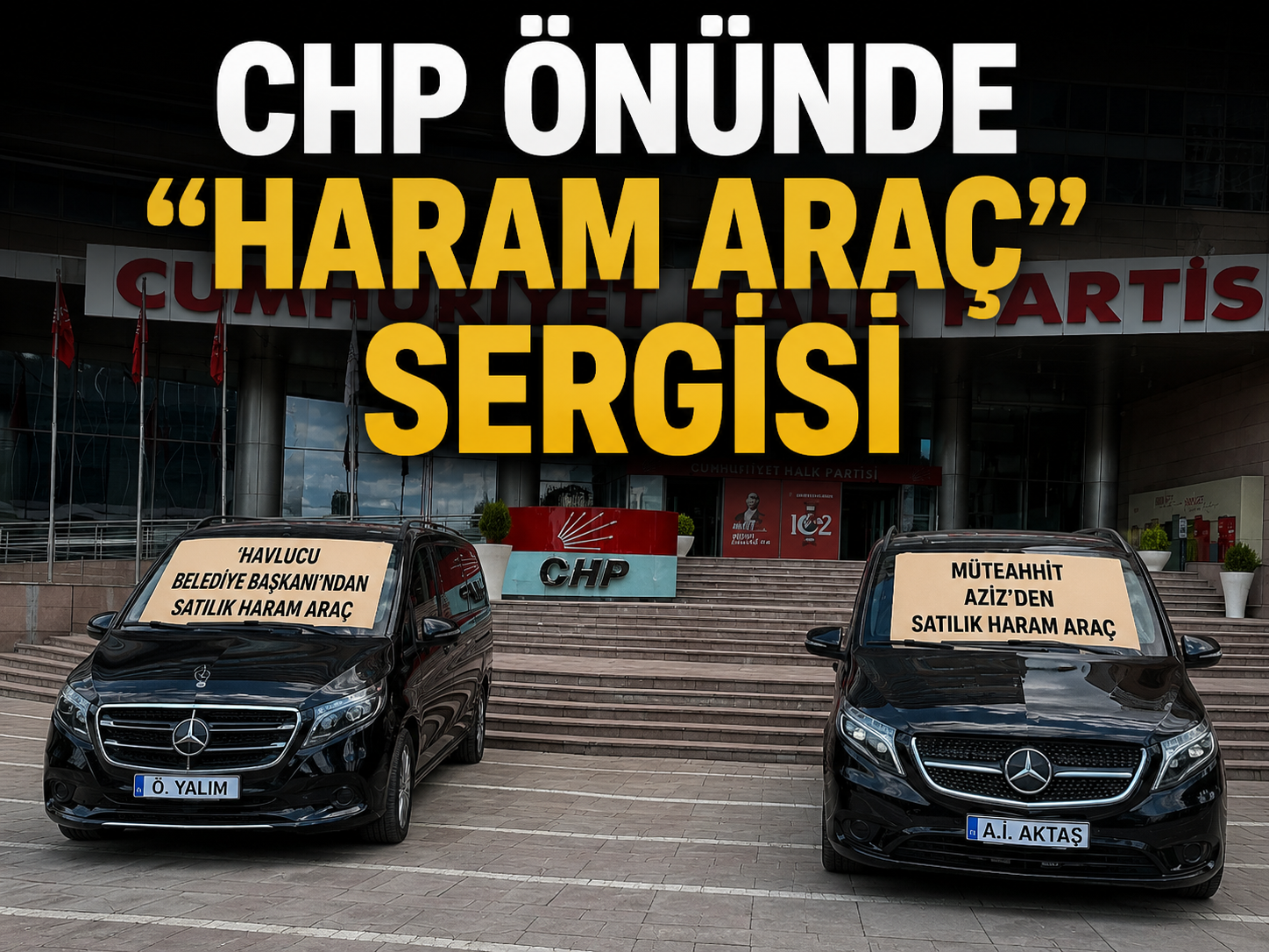 CHP önünde “haram araç” sergisi