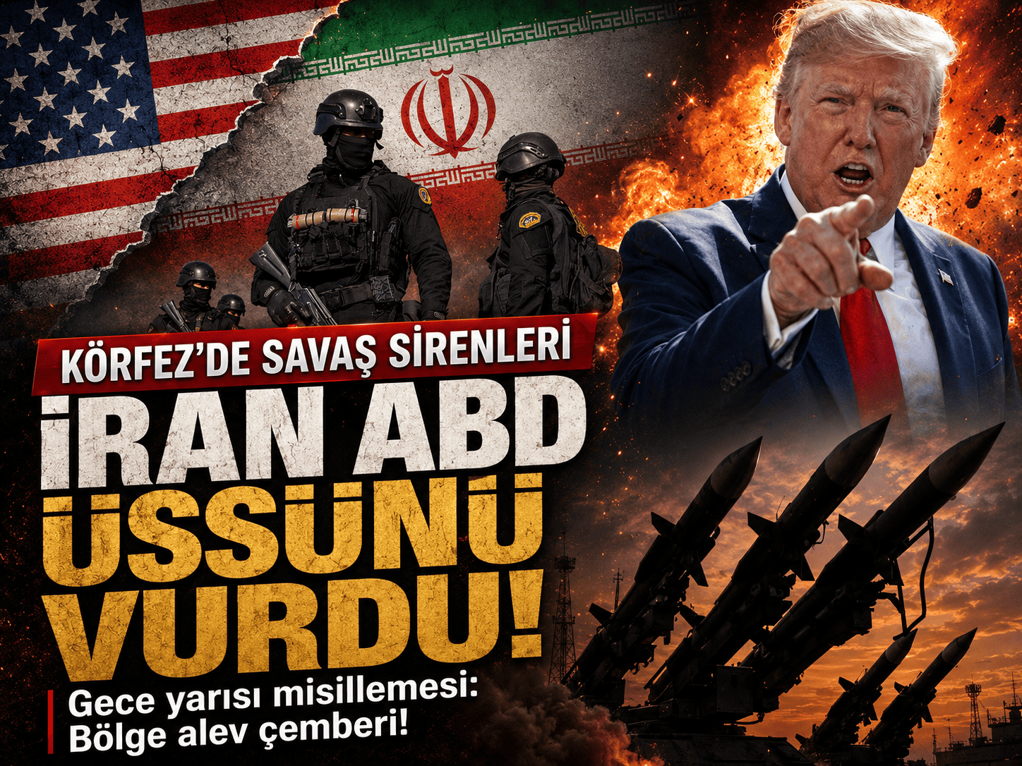 Körfez'de savaş sirenleri! İran, ABD üssünü vurdu