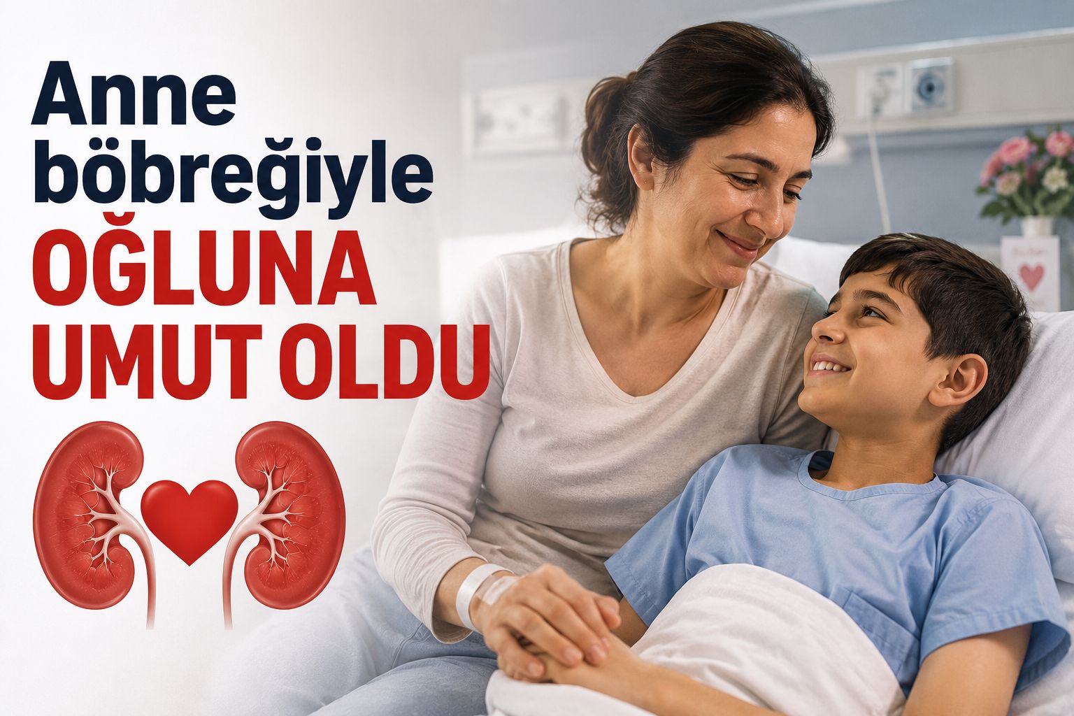Anne böbreğiyle oğluna umut oldu