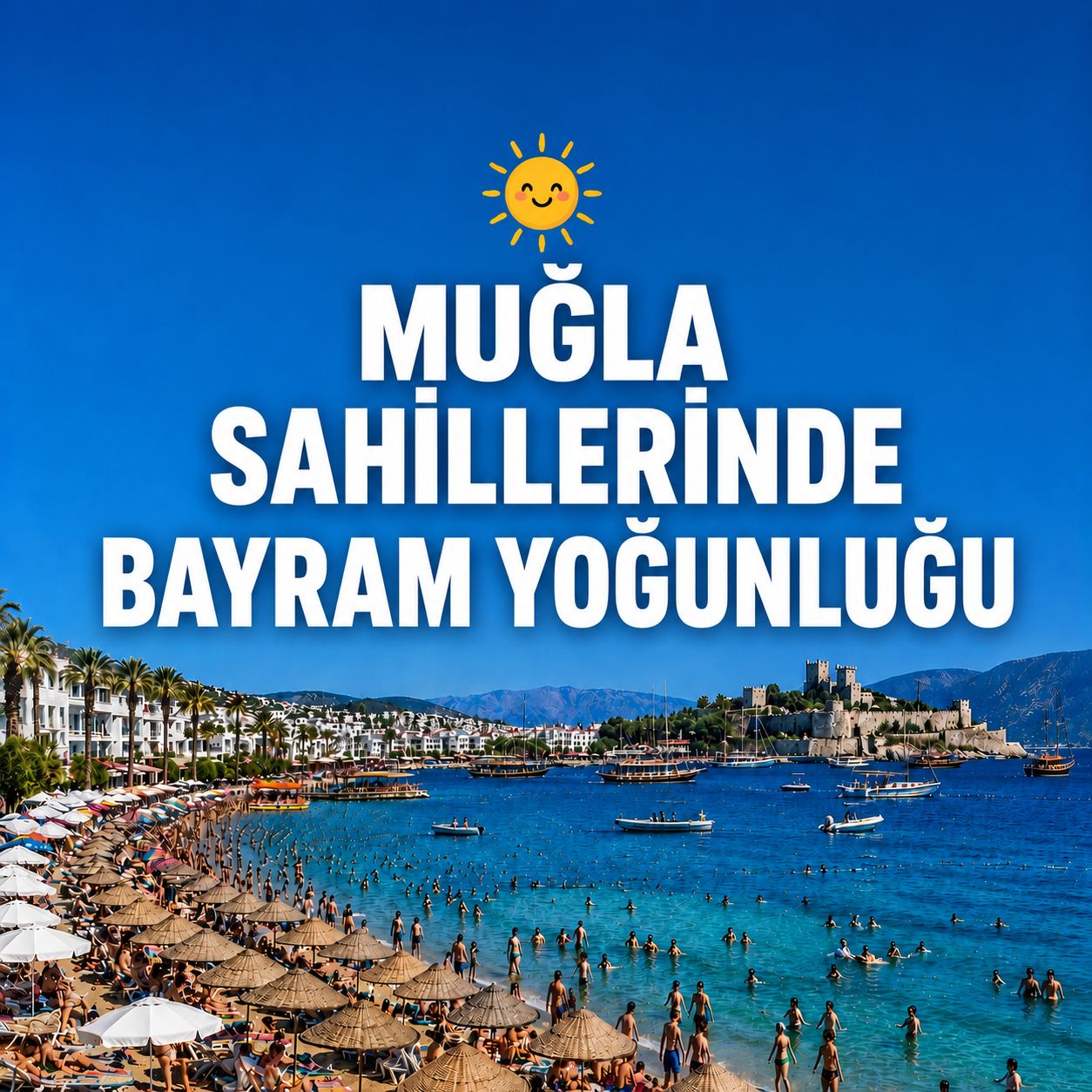Muğla sahillerinde bayram yoğunluğu