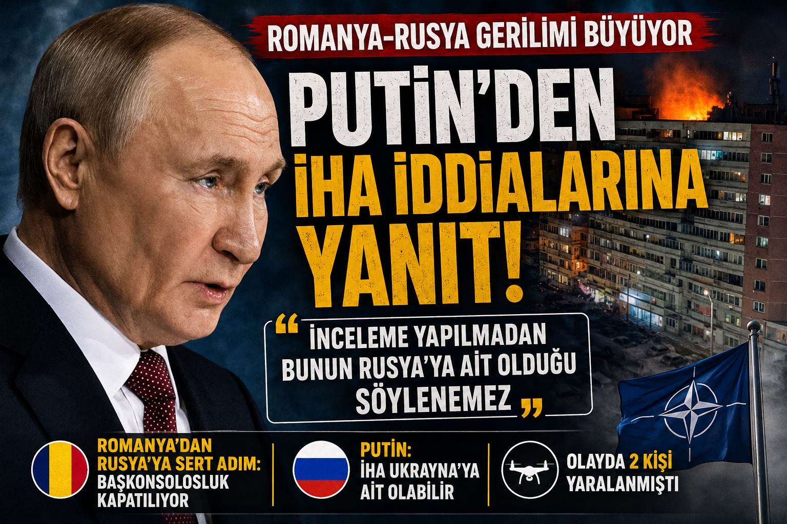 Romanya-Rusya gerilimi büyüyor: Putin'den İHA iddialarına yanıt