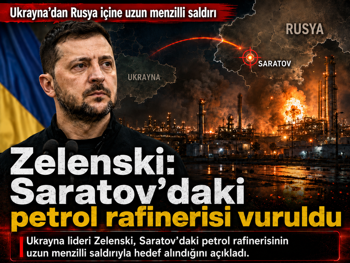 Zelenski: Ukrayna, Rusya’daki petrol rafinerisini vurdu