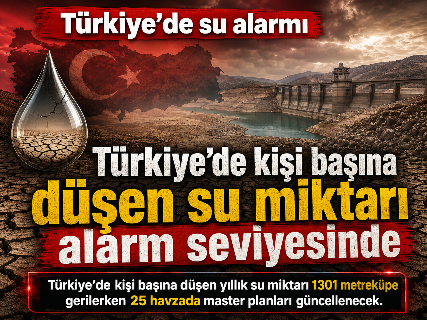 Türkiye’de kişi başına düşen su miktarı alarm seviyesinde