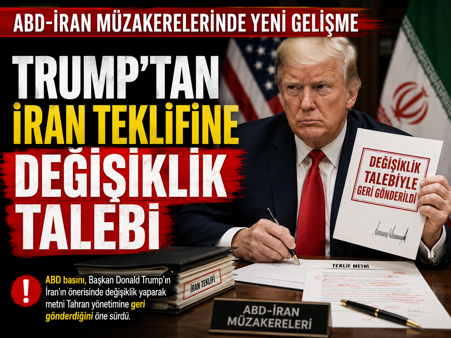Trump’tan İran’ın son teklifine değişiklik talebi