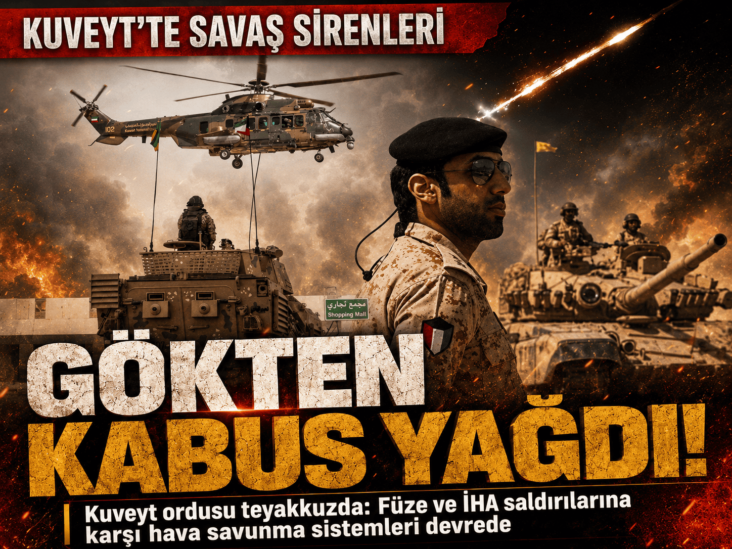 Kuveyt'te cehennem sabahı: Füze ve İHA'lar havada vuruldu!