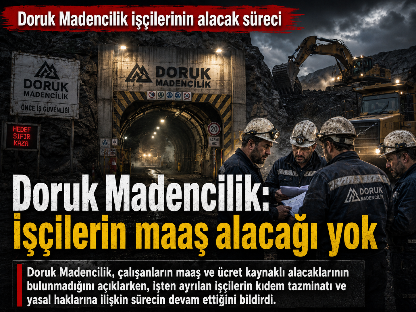 Doruk Madencilik: İşçilerin maaş alacağı yok