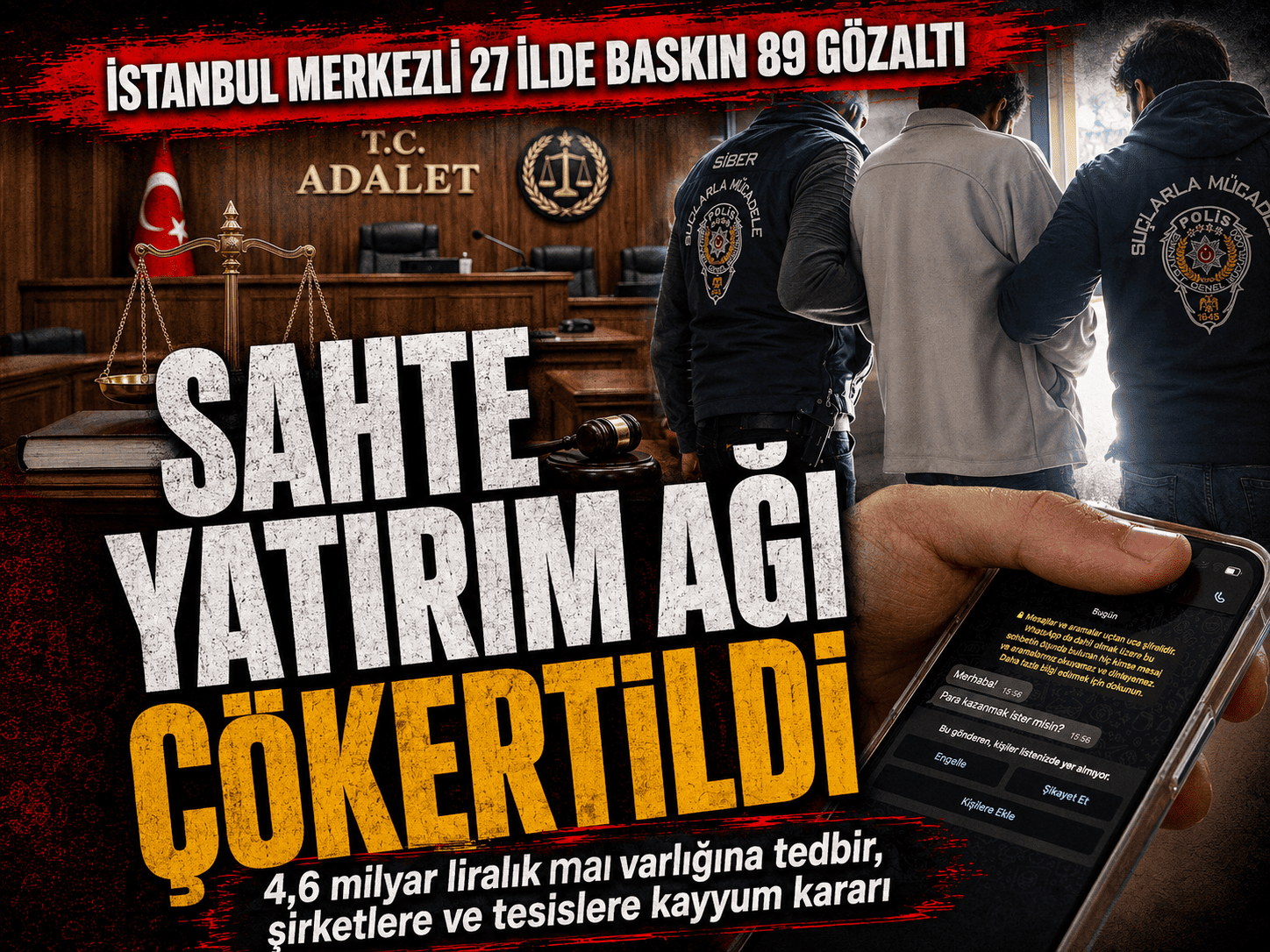 İstanbul merkezli dolandırıcılık operasyonu: 89 gözaltı var!