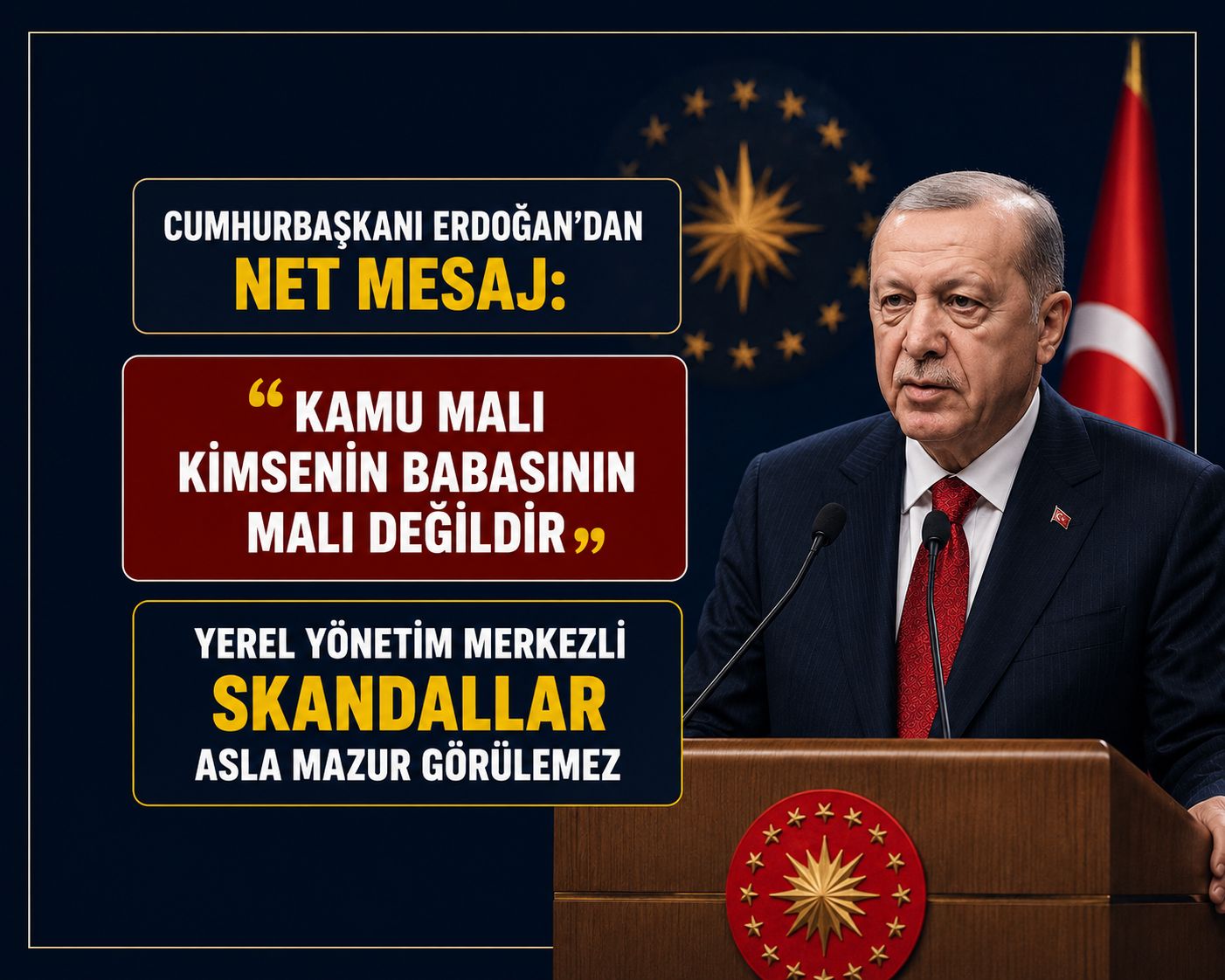 Cumhurbaşkanı Erdoğan’dan net mesaj: Kamu malı kimsenin babasının malı değildir