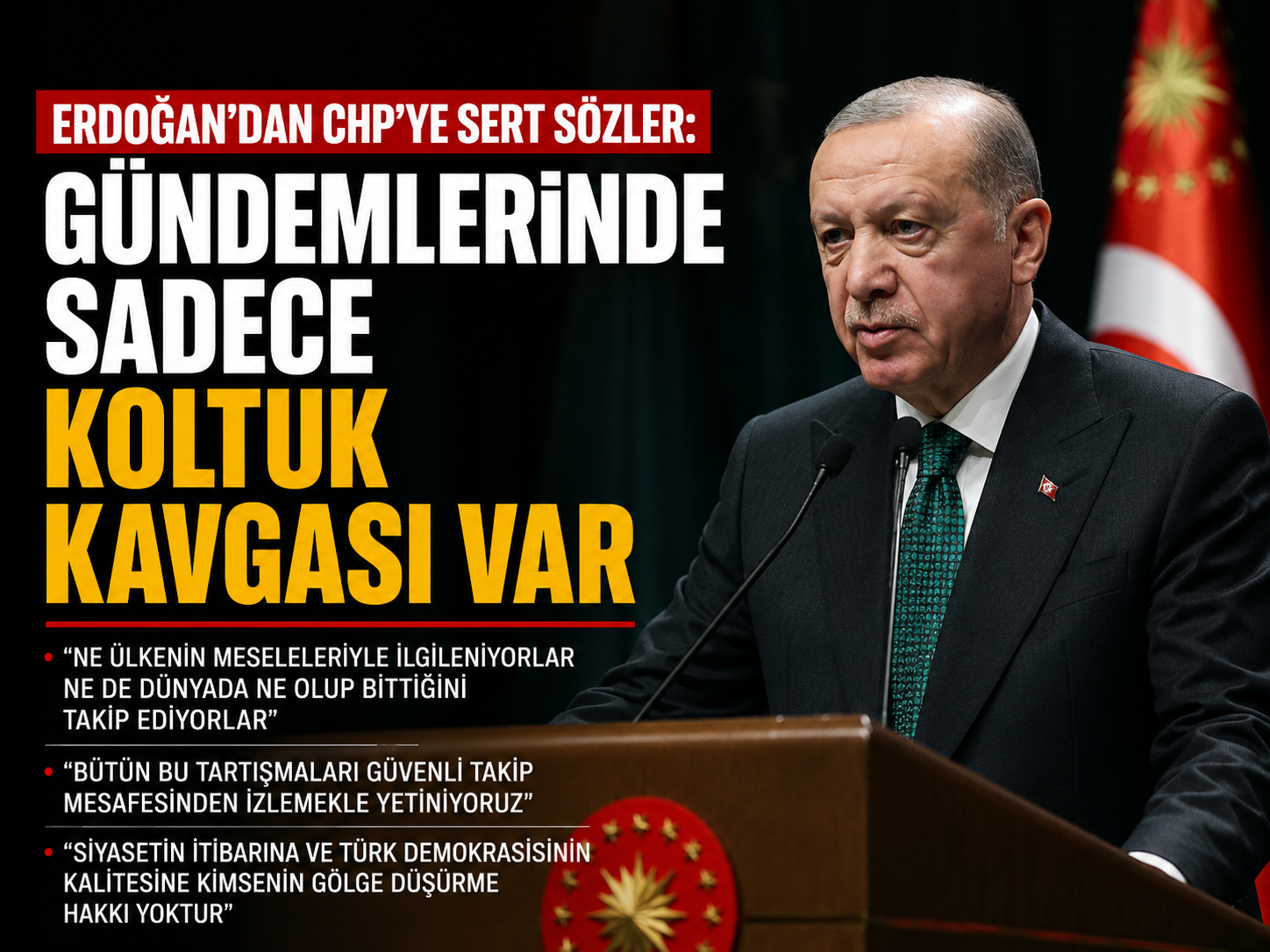 Erdoğan’dan CHP’ye sert sözler: Gündemlerinde koltuk kavgası var