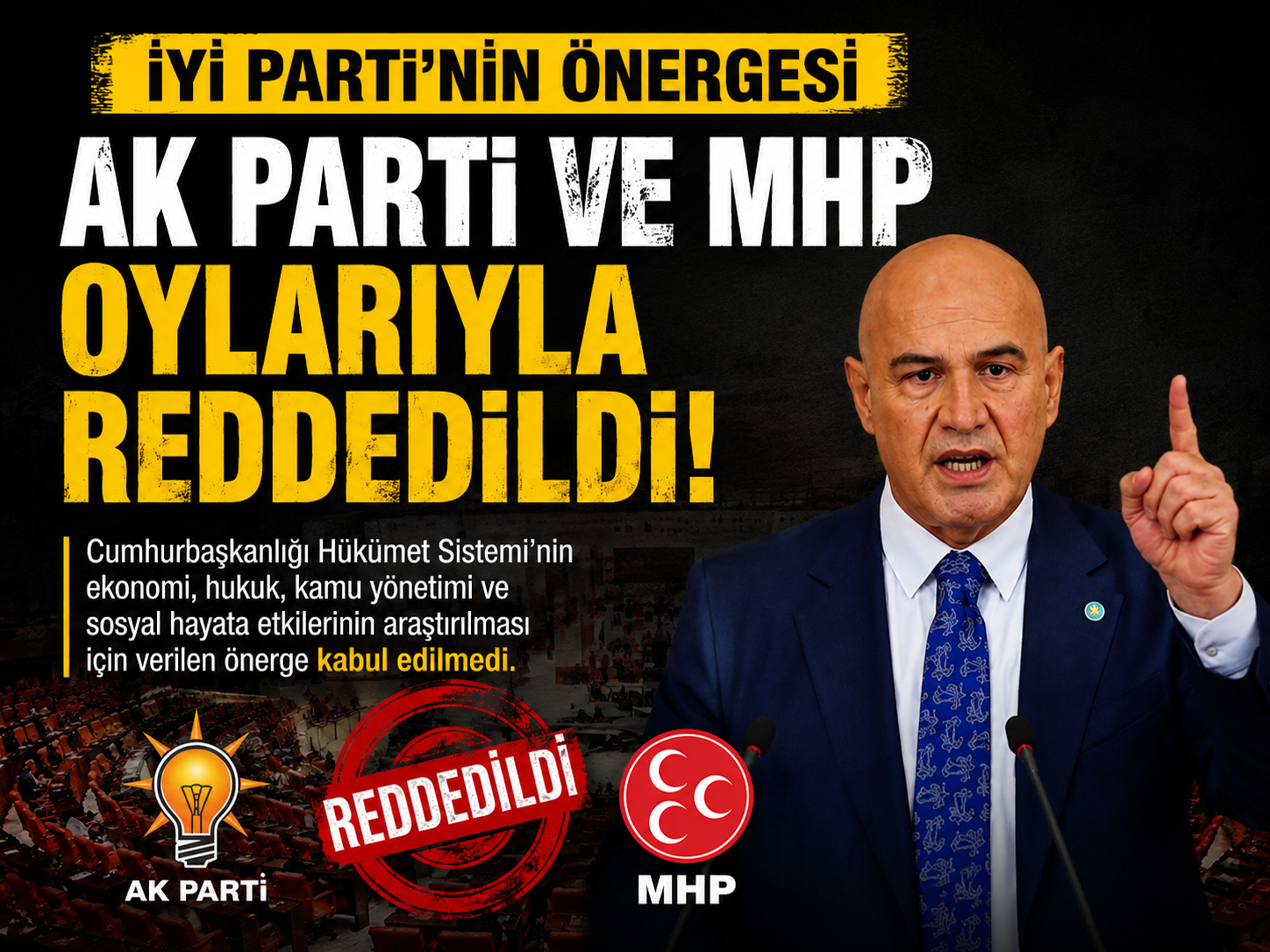 İYİ Parti istedi, AK Parti ve MHP reddetti: Sistem araştırılmayacak