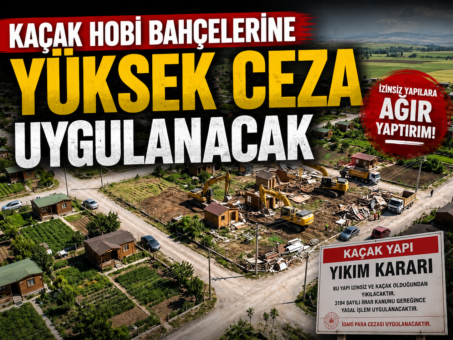 Kaçak hobi bahçelerine yüksek ceza uygulanacak