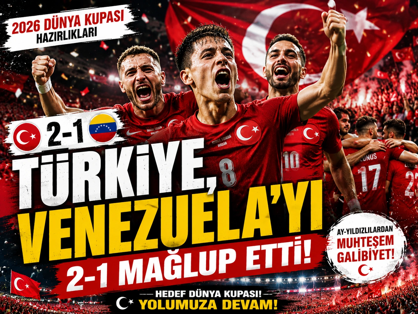A Milli Takım, Venezuela’yı 2-1 mağlup etti