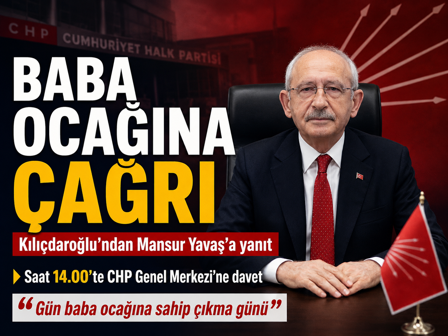 Kılıçdaroğlu’ndan Yavaş’a yanıt: Saat 14.00’te CHP’lileri genel merkeze çağırdı