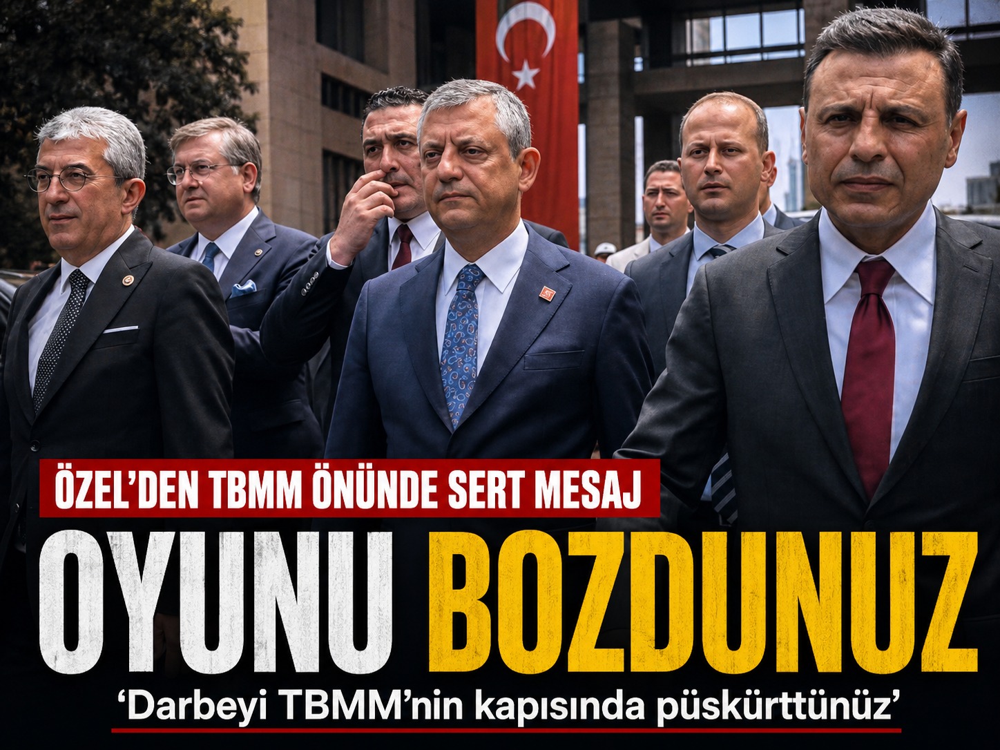 Özgür Özel TBMM önünden seslendi: Oyunu bozdunuz