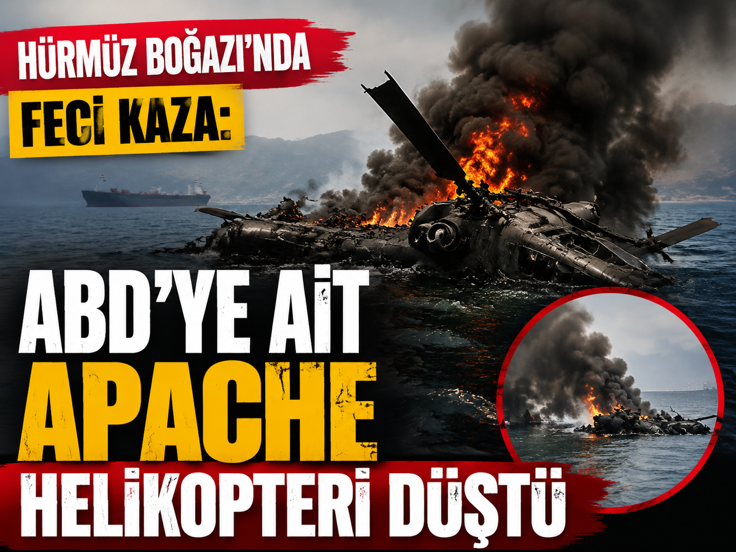 Hürmüz Boğazı'nda kritik kaza: ABD'ye ait Apache helikopteri düştü