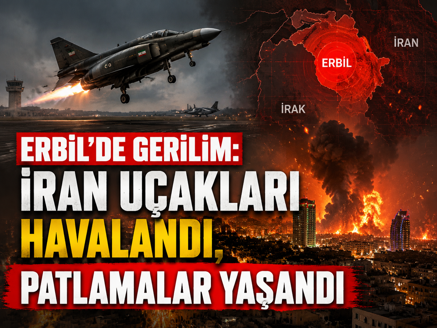 Erbil’de gerilim: İran uçakları havalandı, patlamalar yaşandı