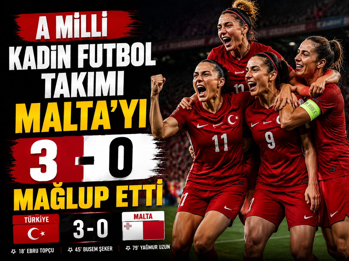 A Milli Kadın Futbol Takımı Malta’yı 3-0 mağlup etti
