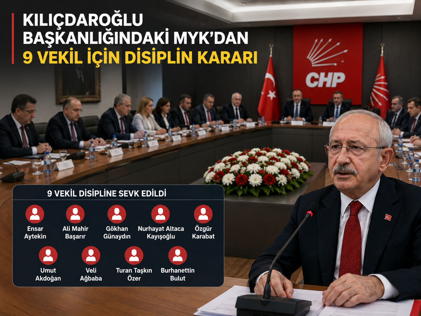 Kılıçdaroğlu başkanlığındaki MYK’dan disiplin kararı