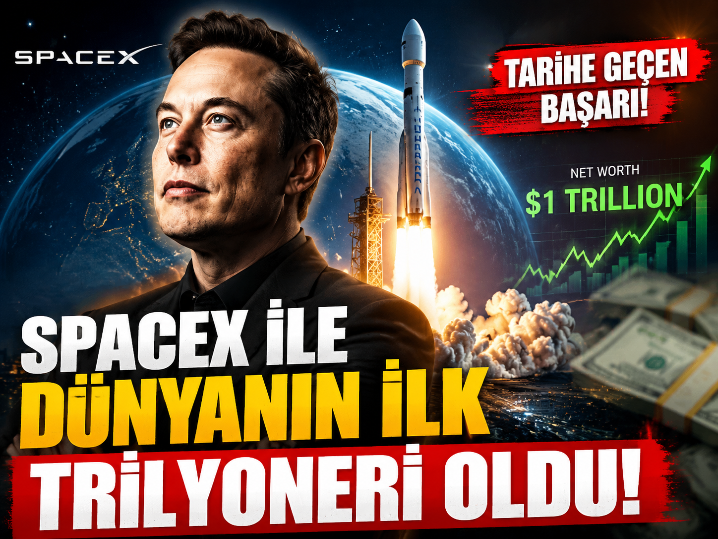 Elon Musk SpaceX ile dünyanın ilk trilyoneri oldu