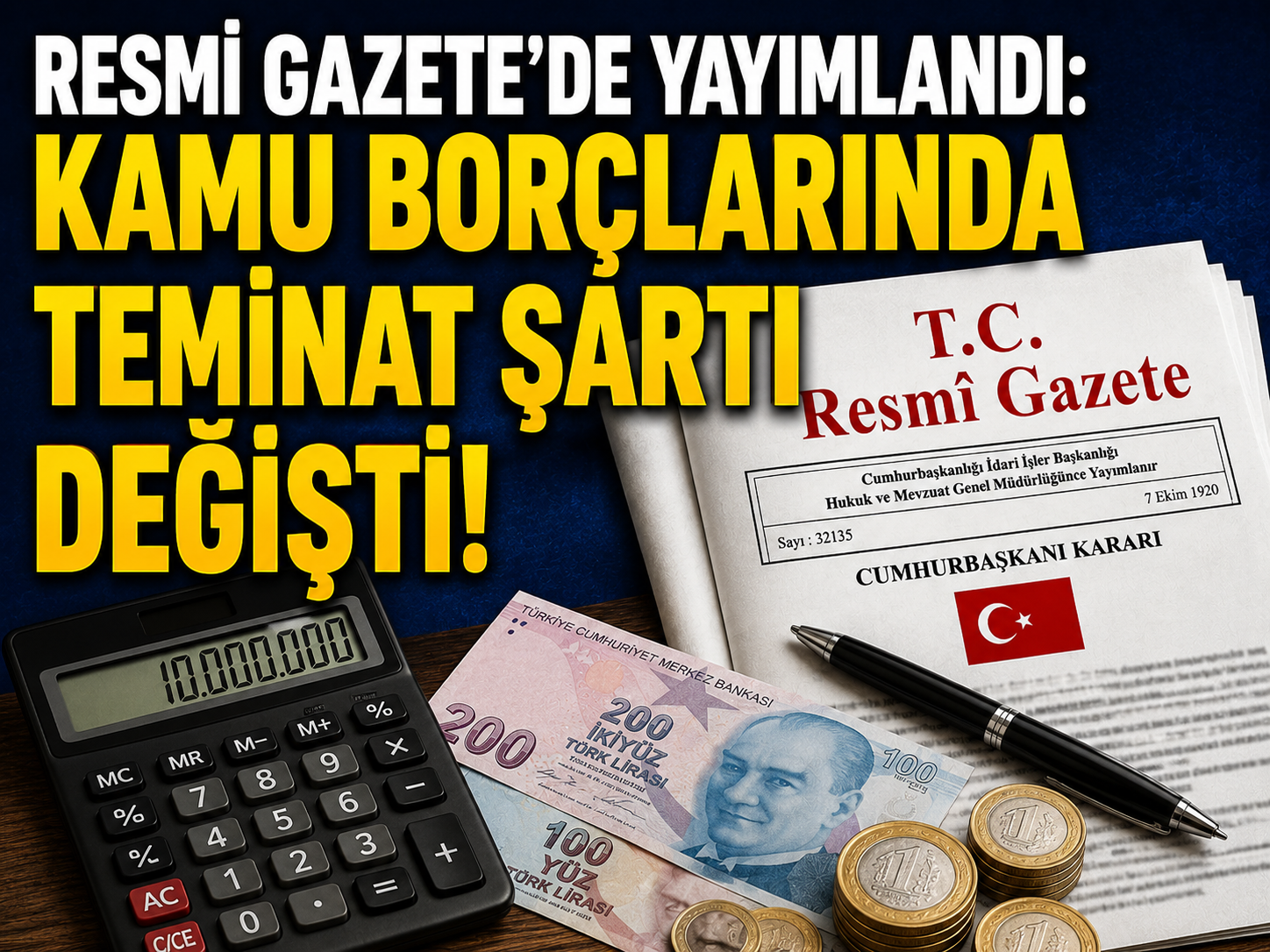 Kamu borçlarında yeni dönem: Teminatsız taksitlendirme sınırı 10 milyon TL oldu