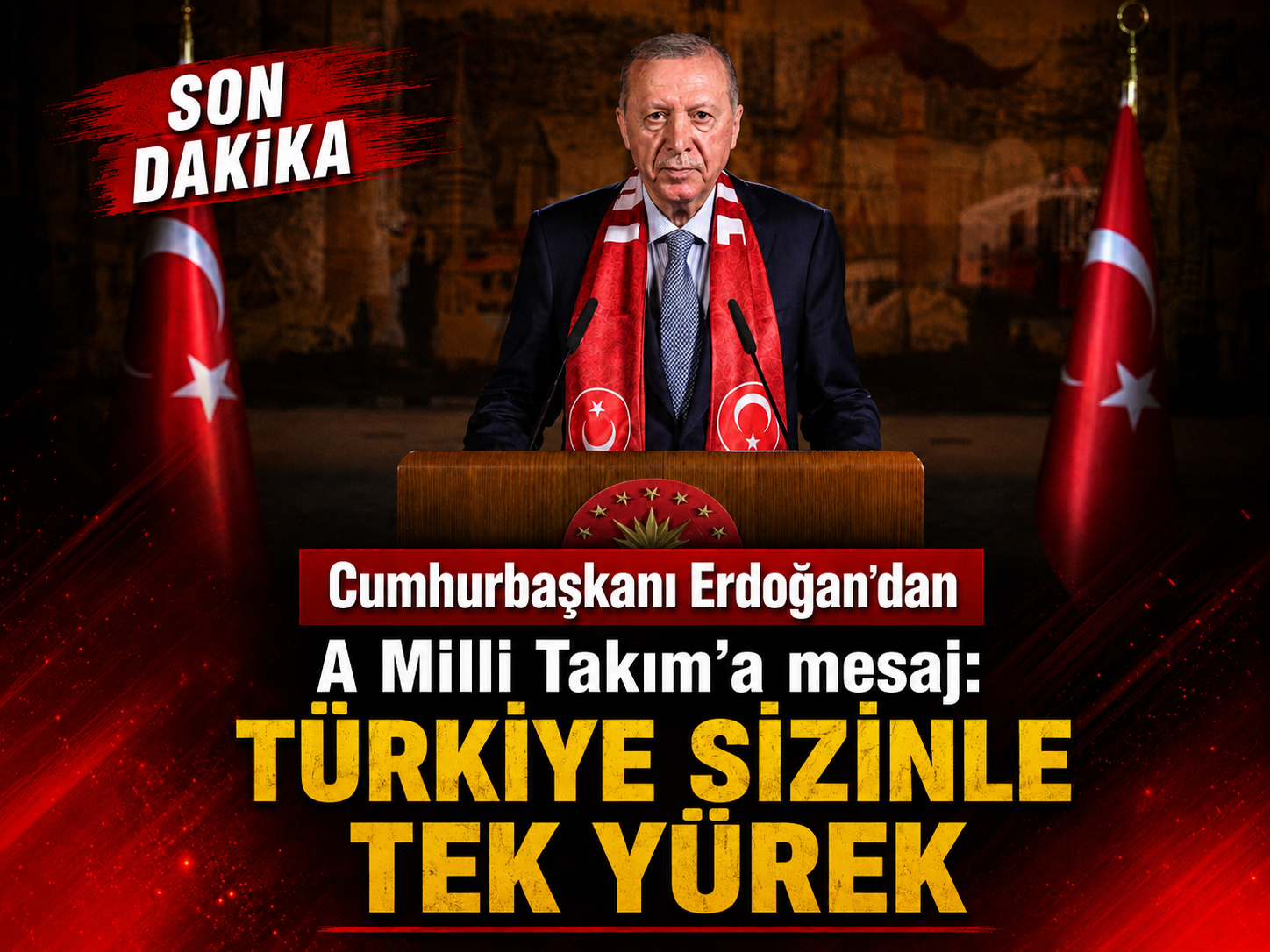 Cumhurbaşkanı Erdoğan’dan A Milli Takım’a mesaj: Türkiye sizinle tek yürek