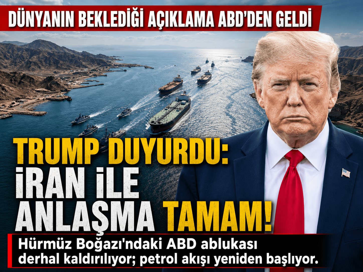 Trump dünyaya duyurdu: Hürmüz Boğazı açılıyor
