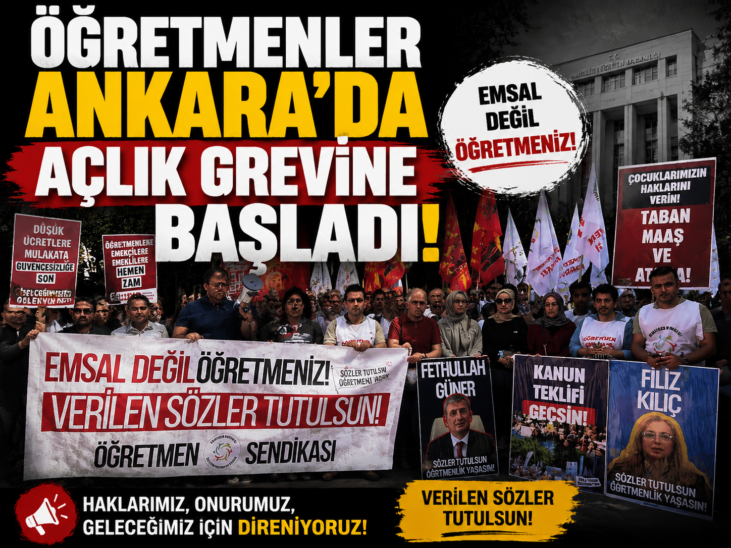 Öğretmenler Ankarada açlık grevine başladı