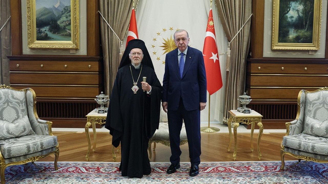 Erdoğan, Fener Rum Patriği Bartholomeos’u Külliye’de kabul etti