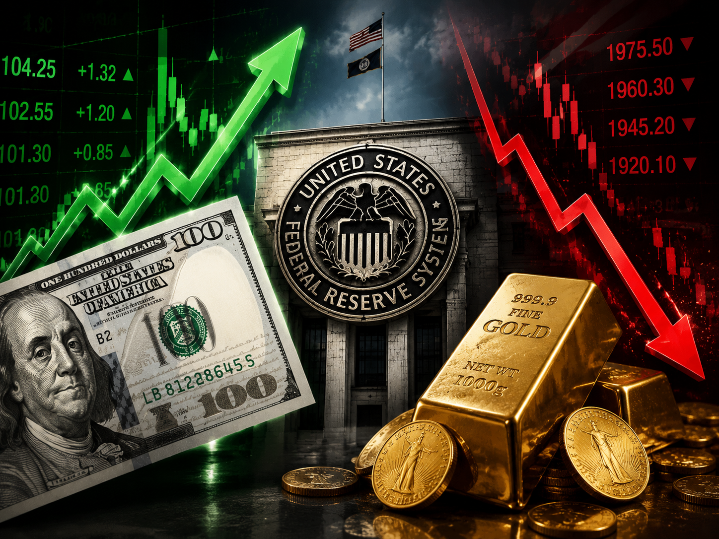 Piyasalarda Fed etkisi: Dolar yükseldi, altın geriledi