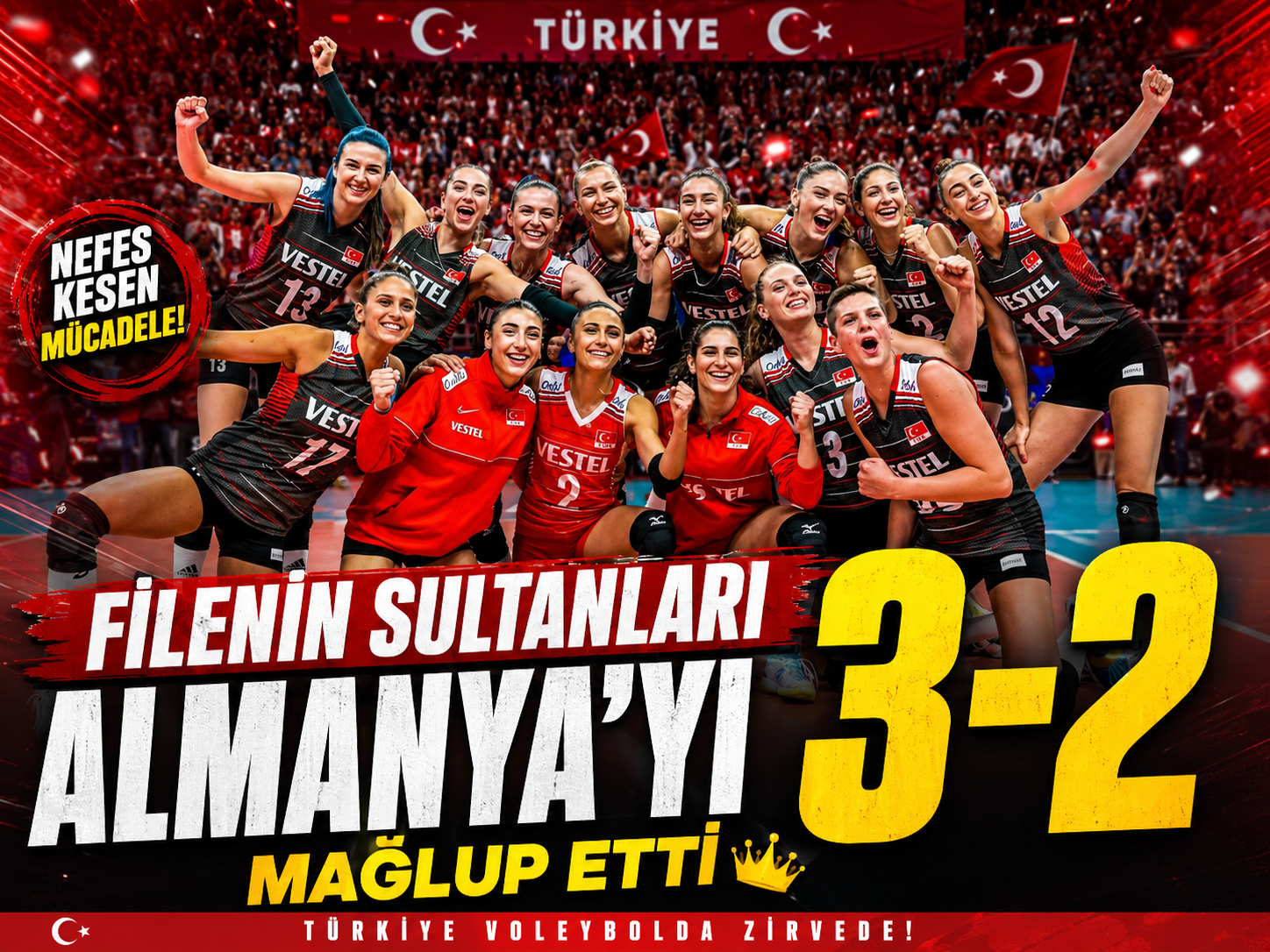 Filenin Sultanları Almanya’yı 3-2 mağlup etti