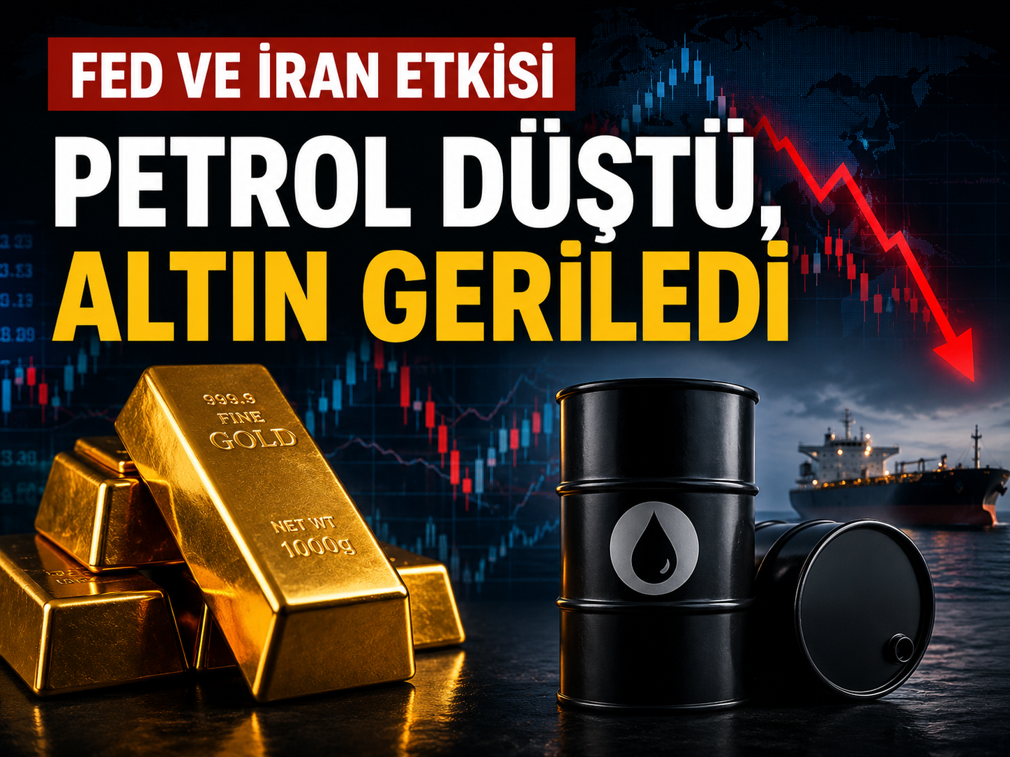 Emtia piyasalarında Fed ve İran etkisi: Petrol düştü, altın geriledi