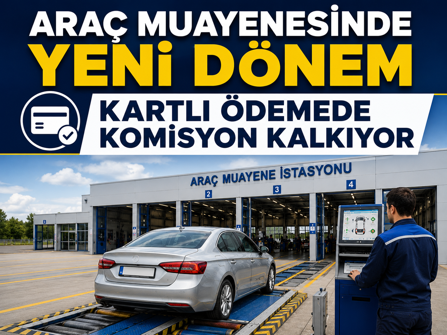 Araç muayenesinde yeni dönem: Kartlı ödemelerde komisyon kaldırılıyor