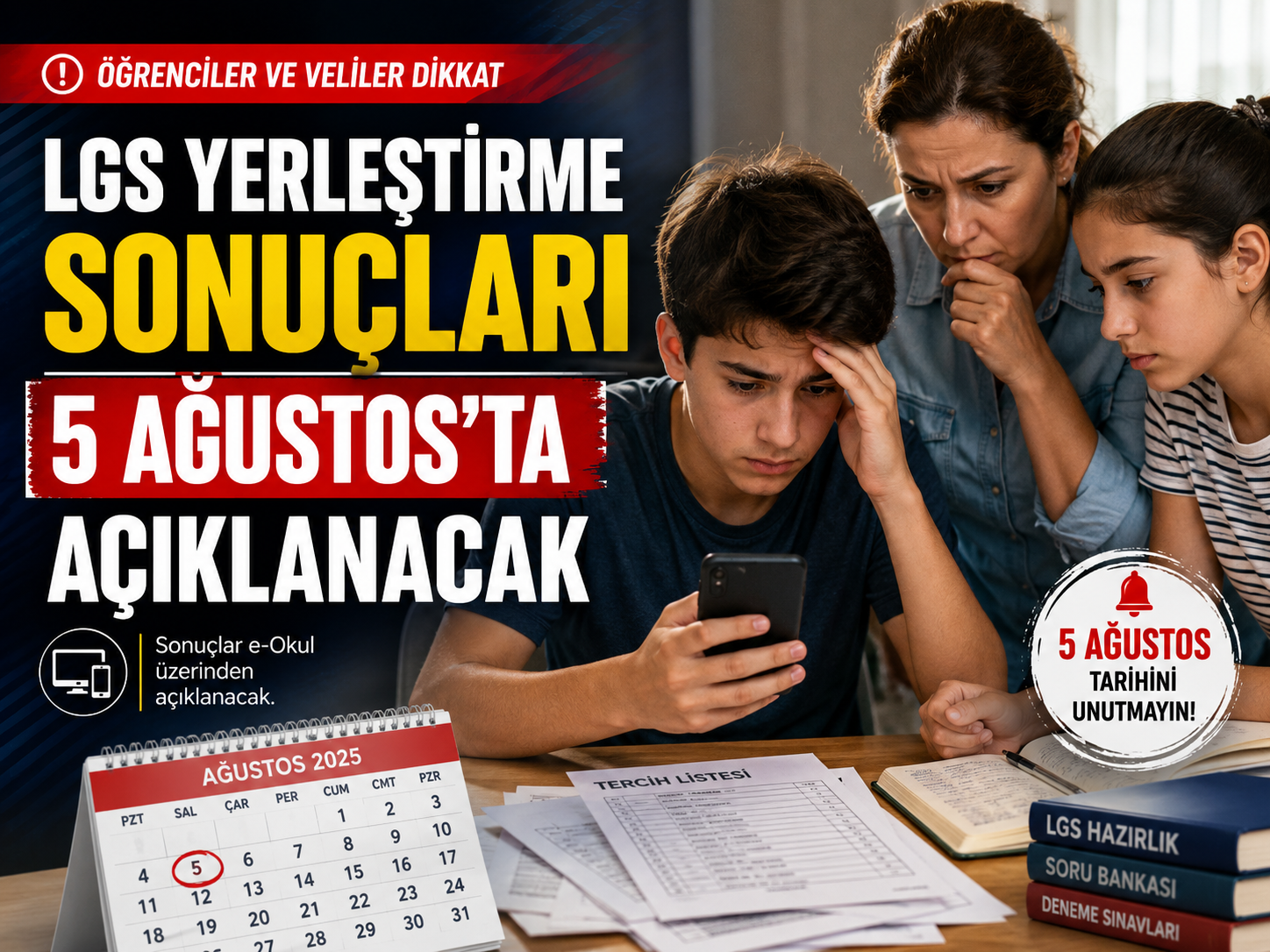 LGS yerleştirme sonuçları 5 Ağustos’ta açıklanacak