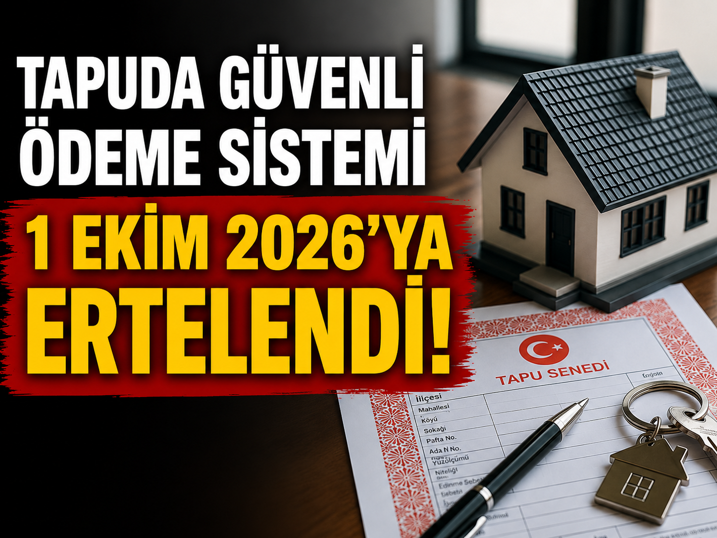 Tapuda güvenli ödeme sistemi ertelendi