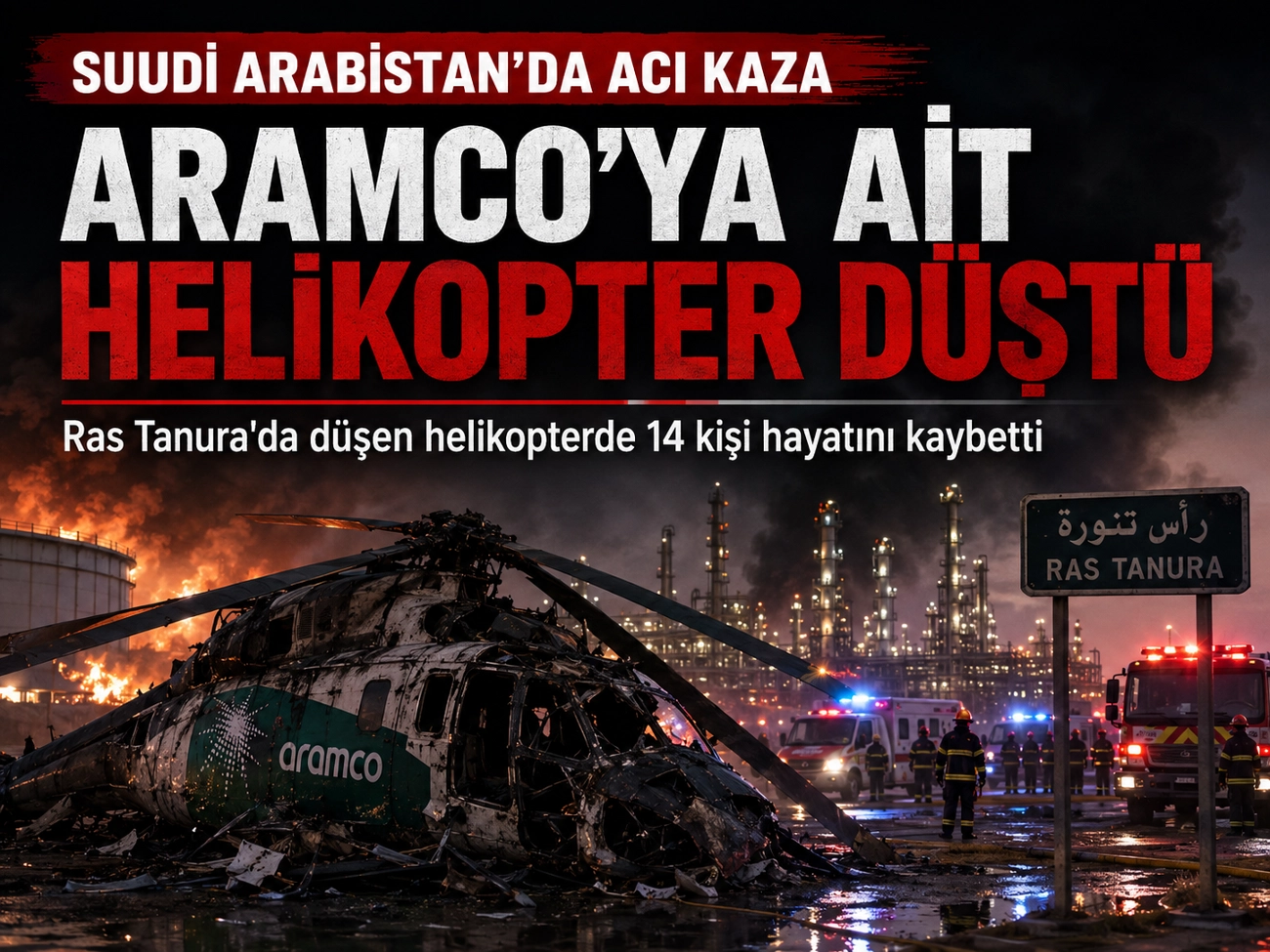 Suudi Arabistan’da Aramco’ya ait helikopter düştü: 14 kişi hayatını kaybetti