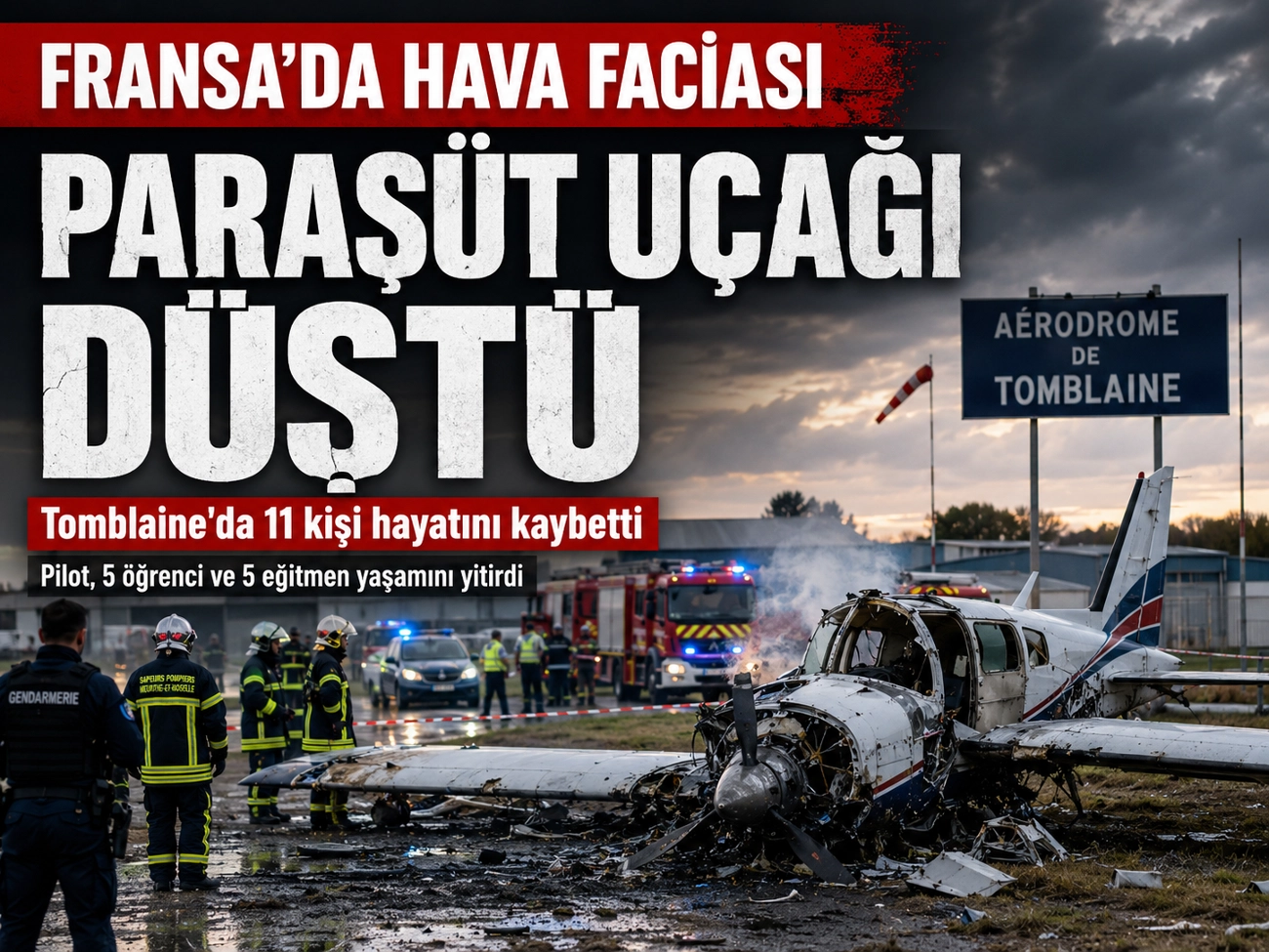 Fransa’da paraşüt okuluna ait uçak düştü: 11 kişi hayatını kaybetti