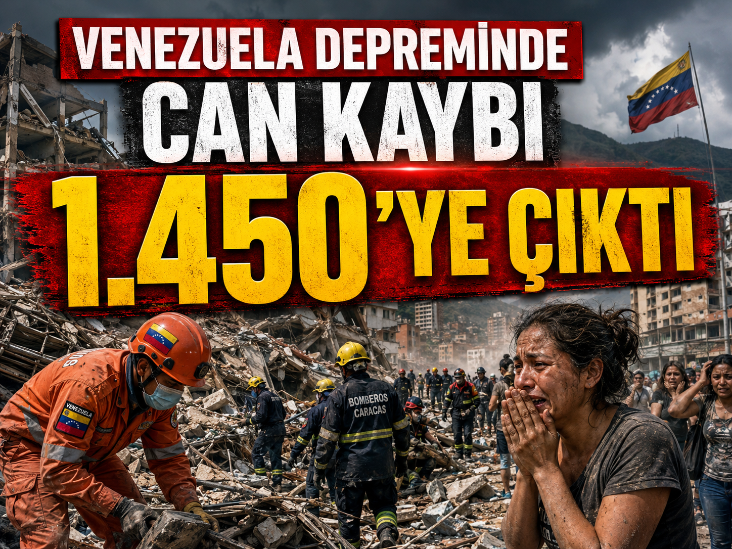 Venezuela depreminde can kaybı 1.450’ye çıktı