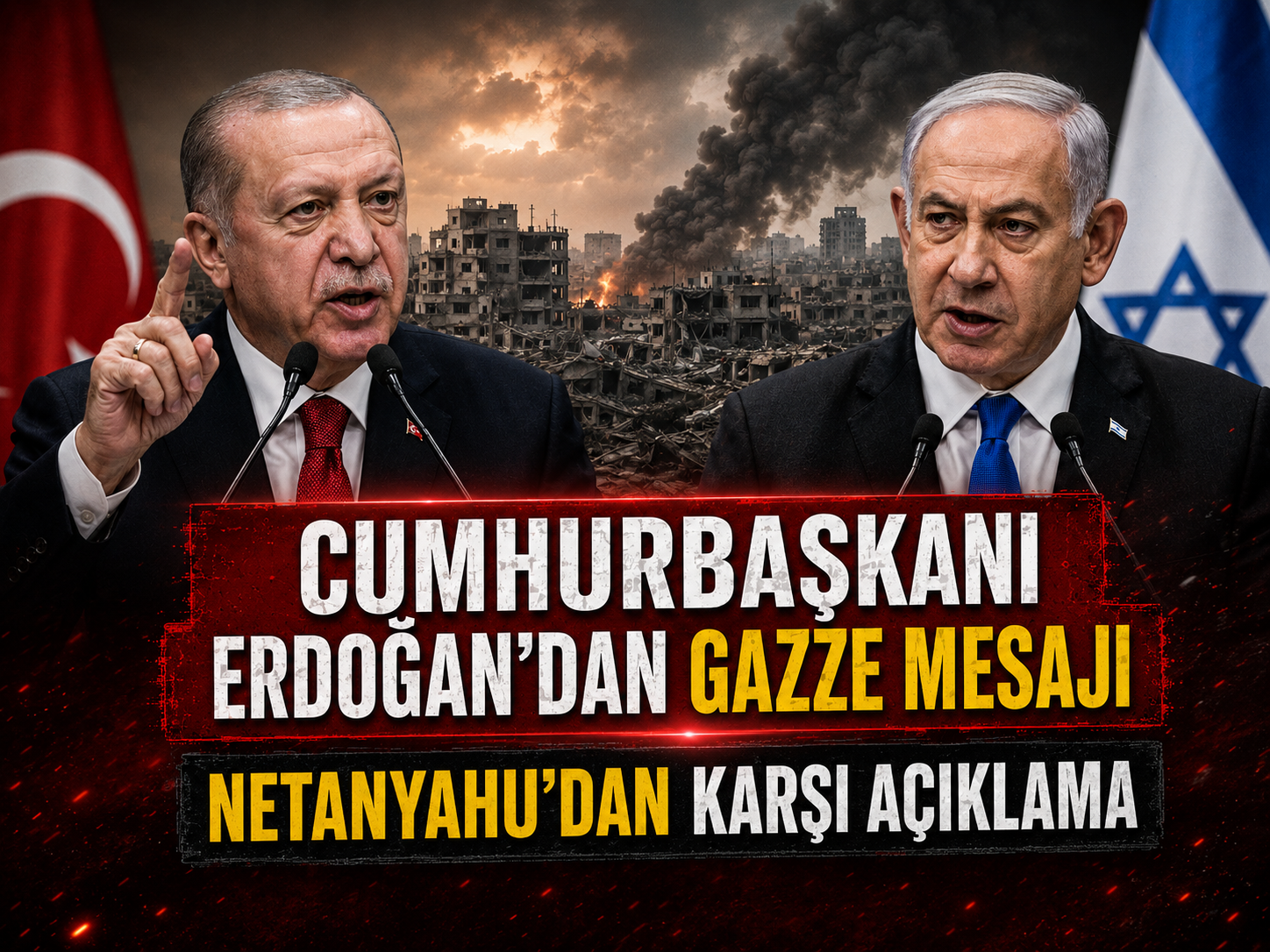 Cumhurbaşkanı Erdoğan’dan Gazze mesajı, Netanyahu’dan karşı açıklama